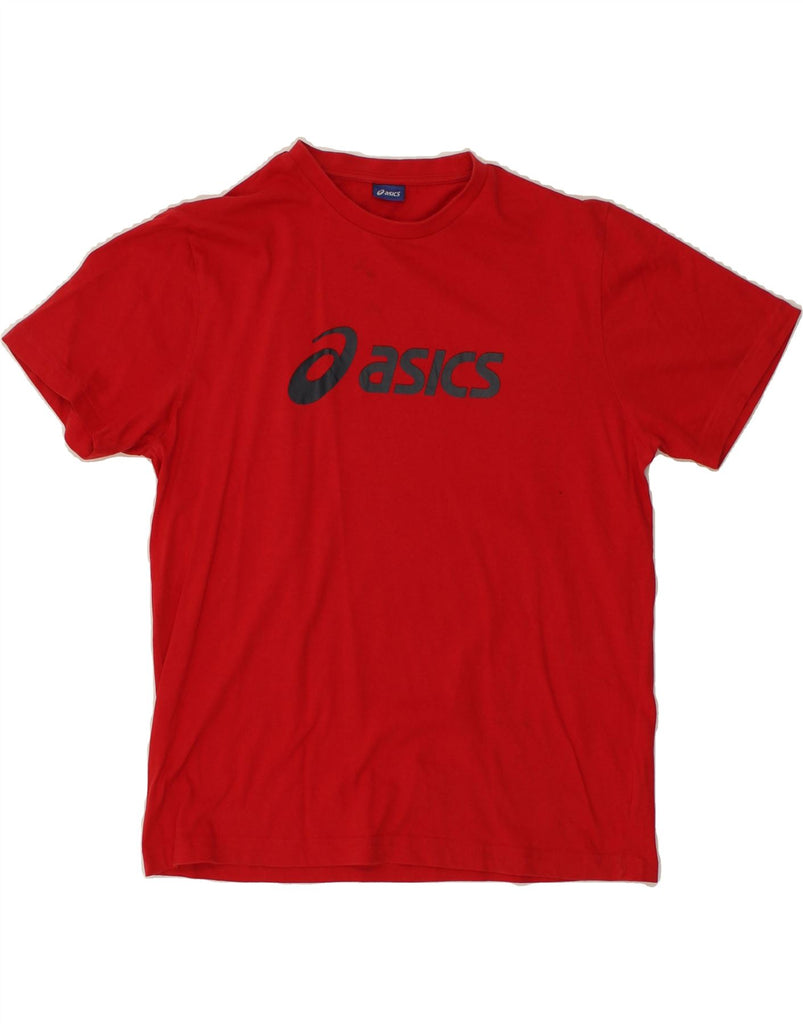 ASICS Mens Graphic T-Shirt Top Large Red Cotton | Vintage Asics | Thrift | Second-Hand Asics | Used Clothing | Messina Hembry 