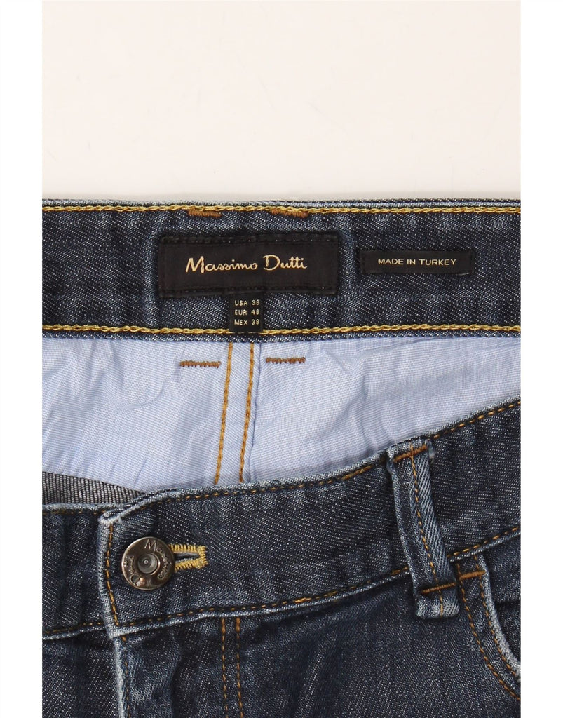 MASSIMO DUTTI Mens Straight Jeans EU 48 XL W38 L28 Navy Blue Vintage Massimo Dutti and Second-Hand Massimo Dutti from Messina Hembry 