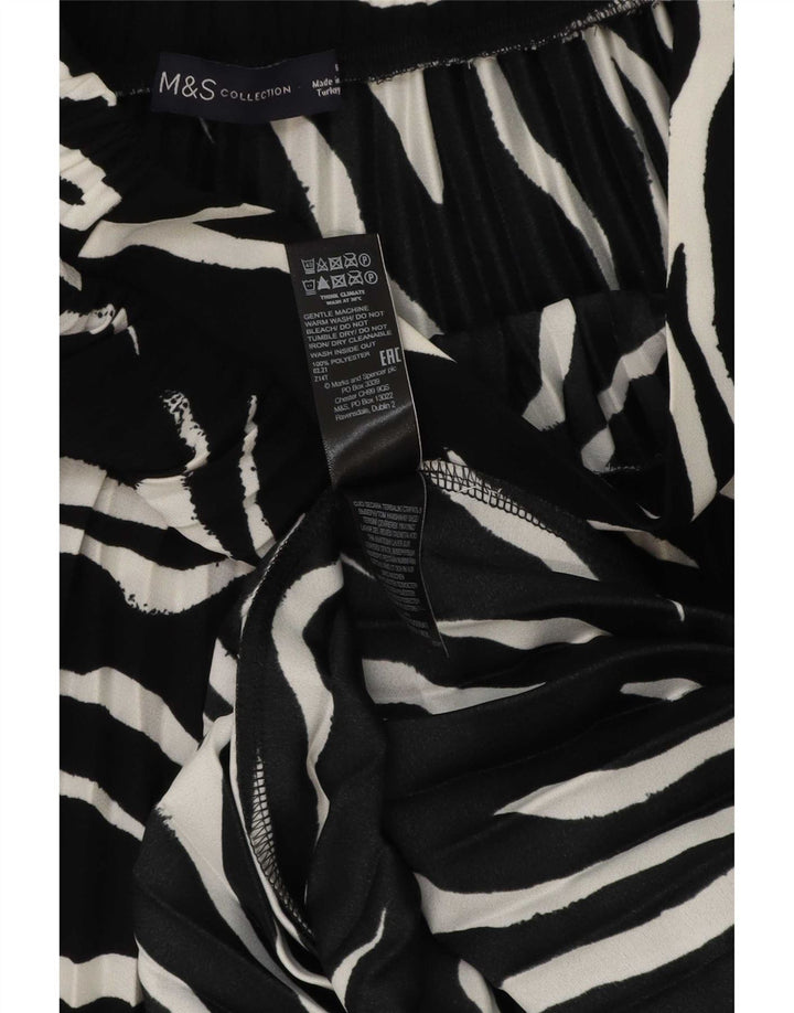 Marks & Spencer Womens Maxi Skirt UK 6 XS Black Animal Print Polyester