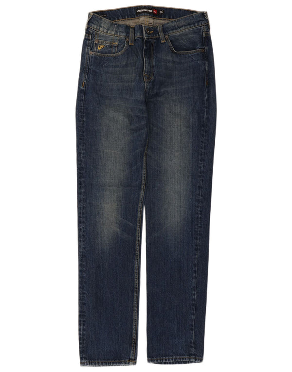 Quiksilver Girls Straight Jeans 15-16 Years W30 L31 Blue Cotton