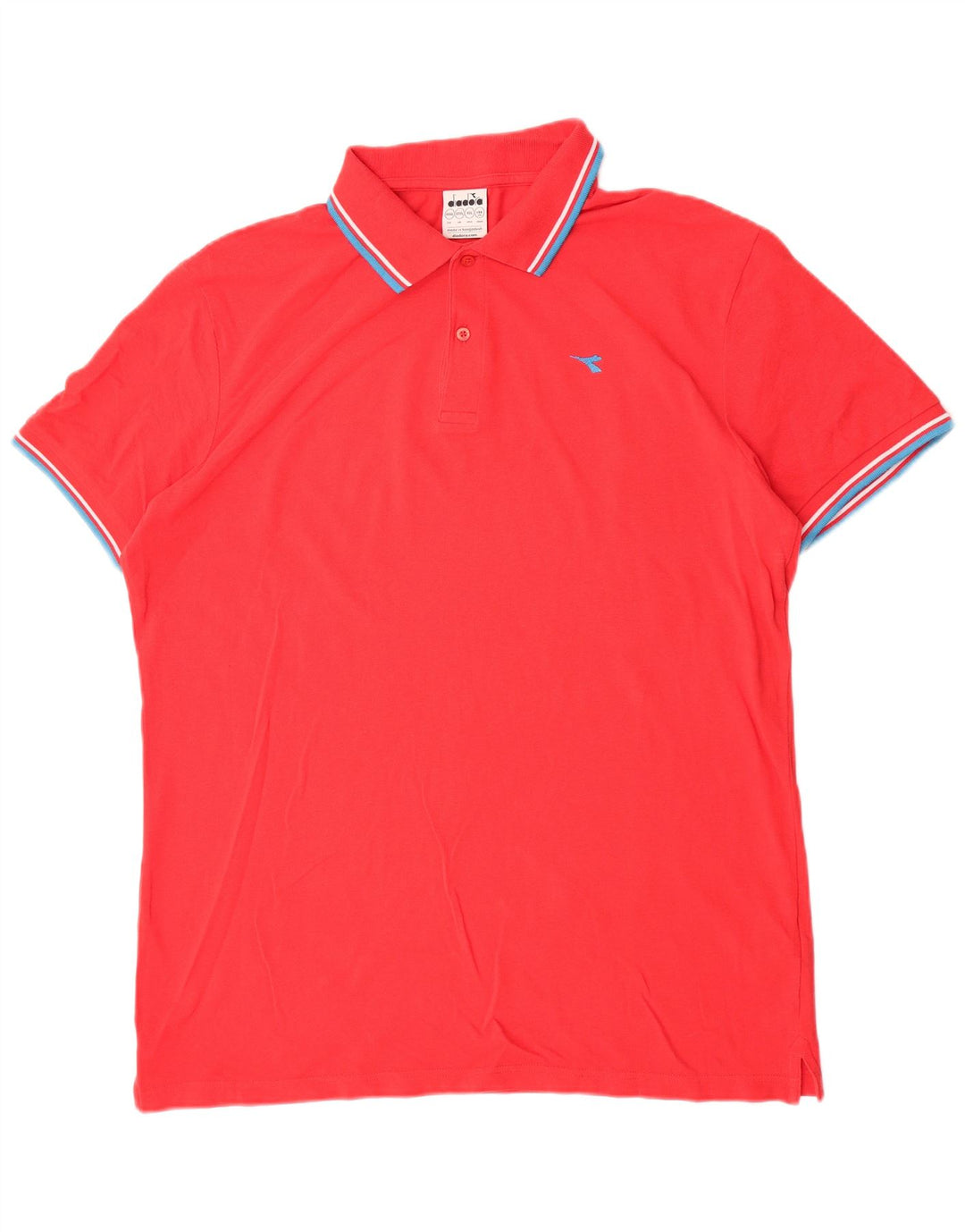Diadora Mens Polo Shirt 3XL Red Cotton