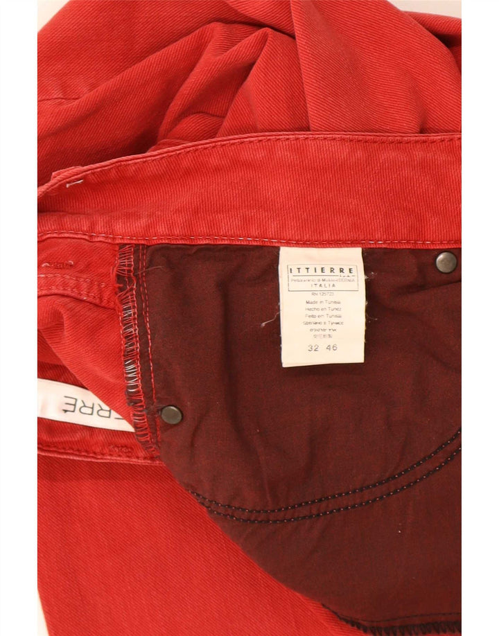 Ferre Mens Ittierre Slim Jeans W32 L31 Red Cotton