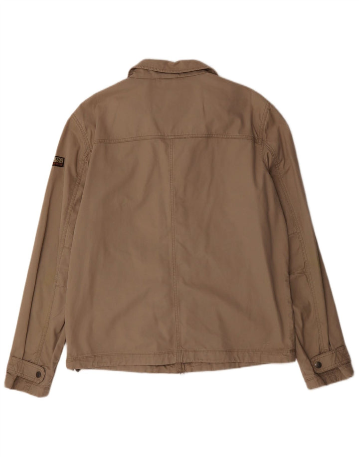 Napapijri Womens Bomber Jacket UK 18 XL Beige Cotton