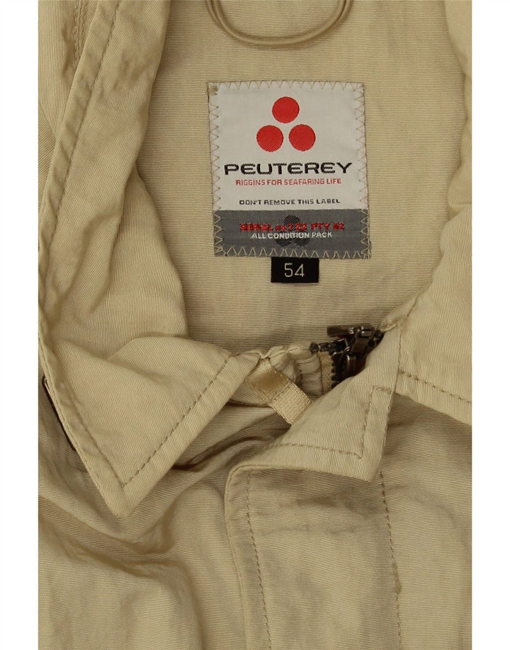 PEUTEREY Womens Crop Bomber Jacket IT 54 3XL Beige Polyamide