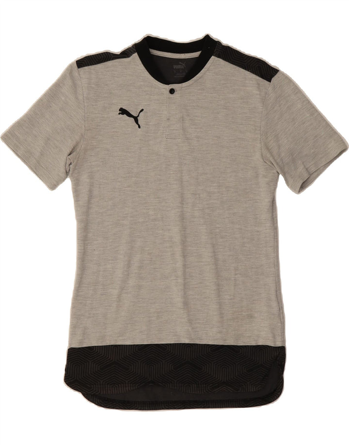 PUMA Mens T-Shirt Top Medium Grey Colourblock Cotton Vintage Puma and Second-Hand Puma from Messina Hembry 