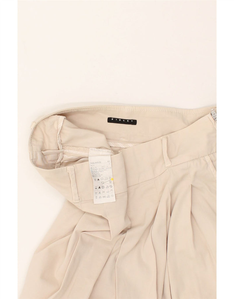 SISLEY Womens Pleated Skirt IT 42 Medium W28  Grey Cotton | Vintage Sisley | Thrift | Second-Hand Sisley | Used Clothing | Messina Hembry 