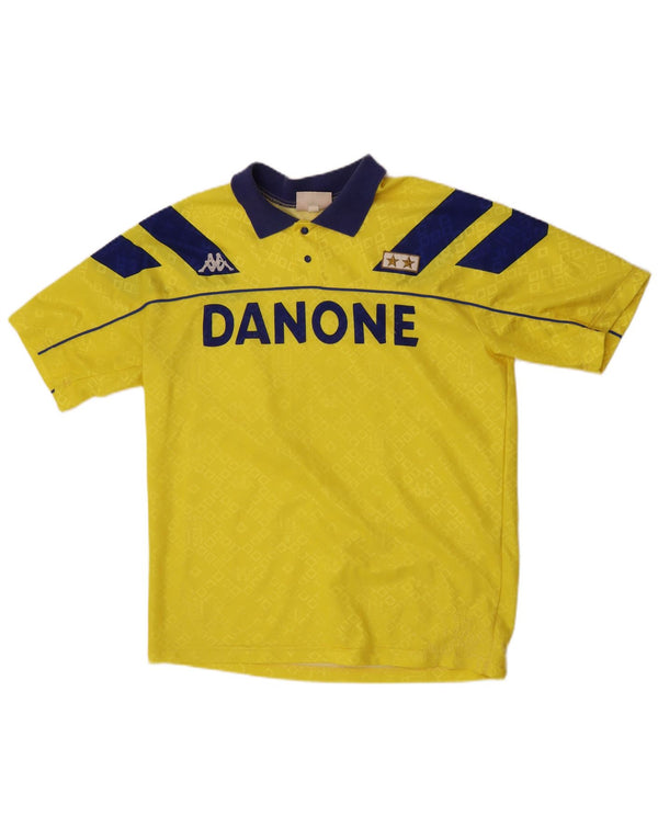 Kappa Mens Juventus 1992-1994 Away Shirt Large Yellow Geometric Sports