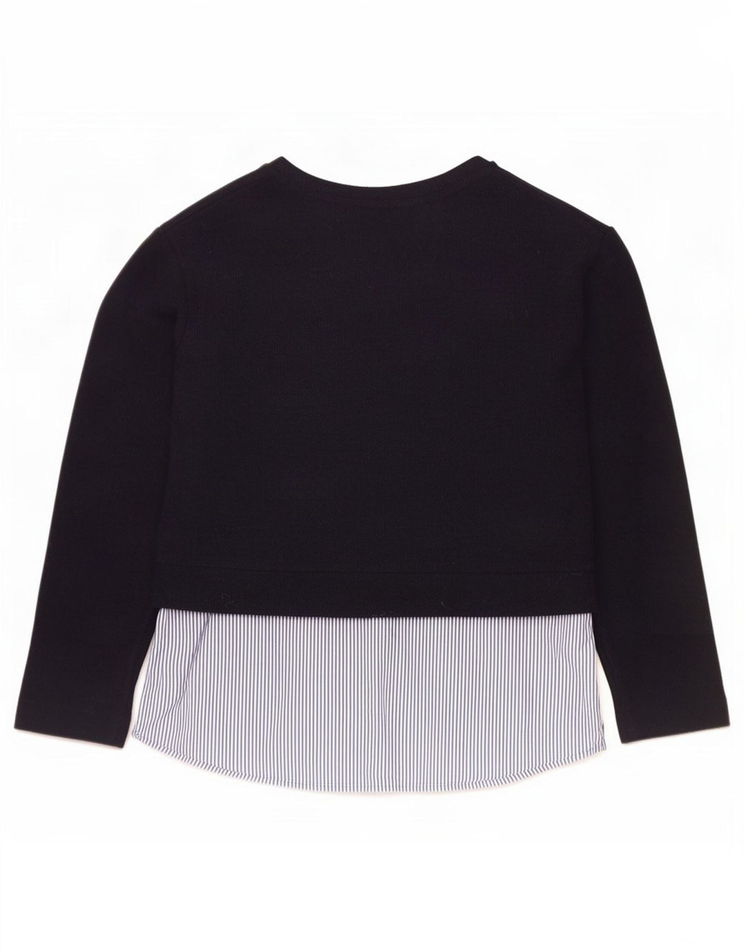 Marks & Spencer Womens Top Long Sleeve UK 14 Large Navy Blue Colourblock