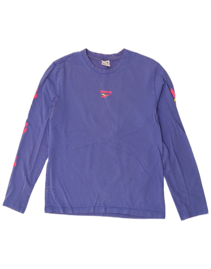 Reebok Mens Graphic Top Long Sleeve Medium Purple Cotton