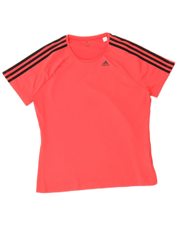 Adidas Womens Climalite T-Shirt Top UK 20/22 XL Red Polyester