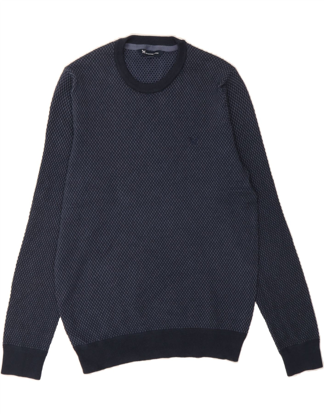 CREW CLOTHING Mens Crew Neck Jumper Sweater Medium Navy Blue Cotton Vintage Crew Clothing and Second-Hand Crew Clothing from Messina Hembry 