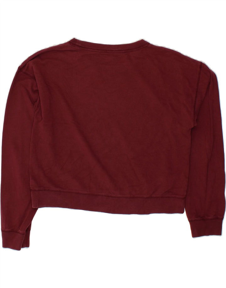 JACK WILLS Womens Oversized Graphic Sweatshirt Jumper UK 10 Small Burgundy Vintage Jack Wills and Second-Hand Jack Wills from Messina Hembry 