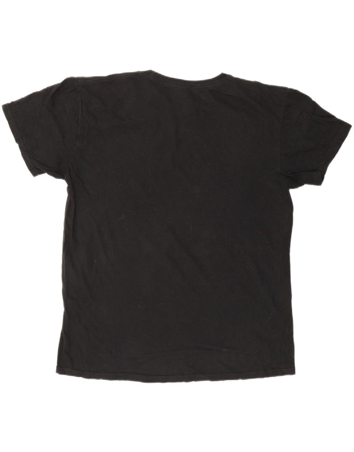 QUIKSILVER Mens Hawaii Regular Fit Graphic T-Shirt Top Large Black Cotton