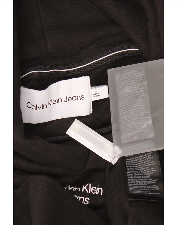 Calvin Klein Jeans Mens Hoodie Jumper Medium Black Cotton
