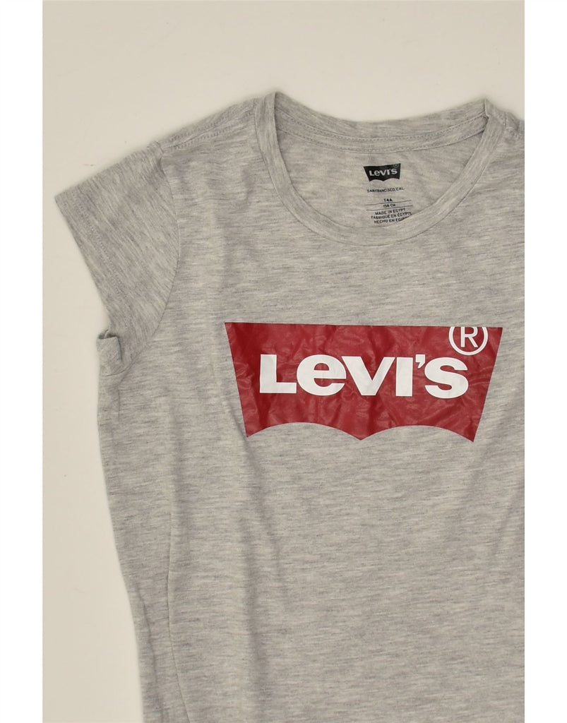 LEVI'S Girls Graphic T-Shirt Top 13-14 Years Grey Cotton | Vintage Levi's | Thrift | Second-Hand Levi's | Used Clothing | Messina Hembry 