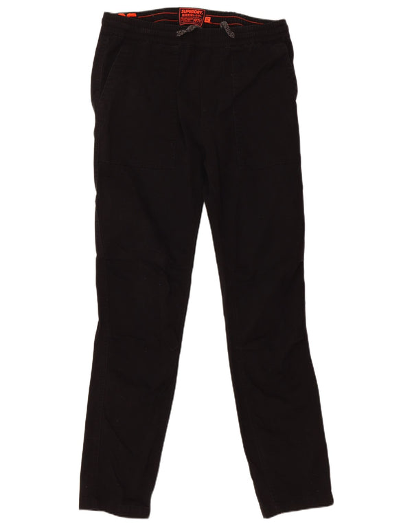 SUPERDRY Mens Skinny Cargo Trousers W31 L32 Black Cotton