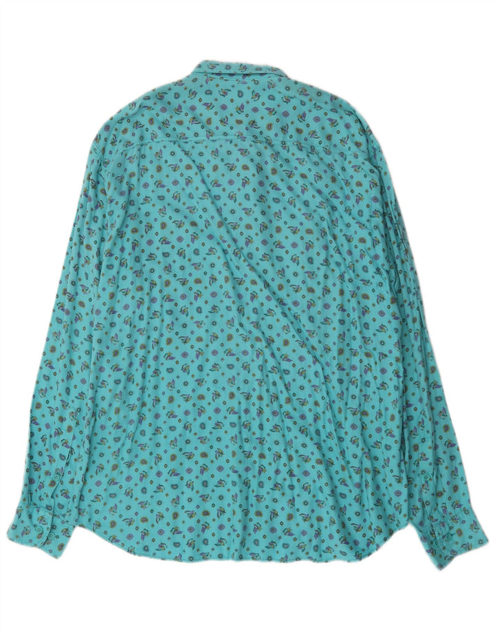 Benetton Mens Shirt XL Turquoise Modal Bird