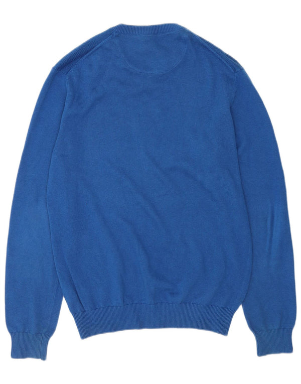 Crew Clothing Mens V-Neck Jumper Sweater Small Blue Cotton