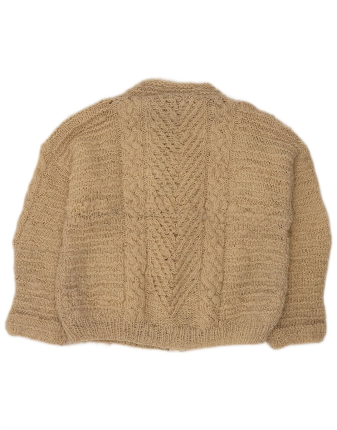 VINTAGE Womens Open Cardigan Sweater UK 18 XL Beige