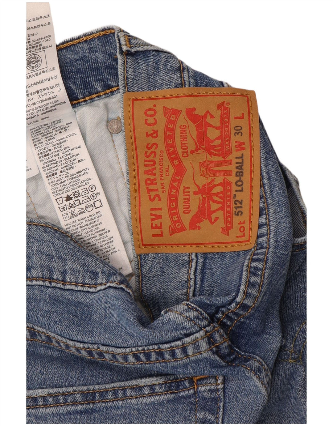 Levi's Womens Slim Tapered Jeans W30 L32 Blue Cotton