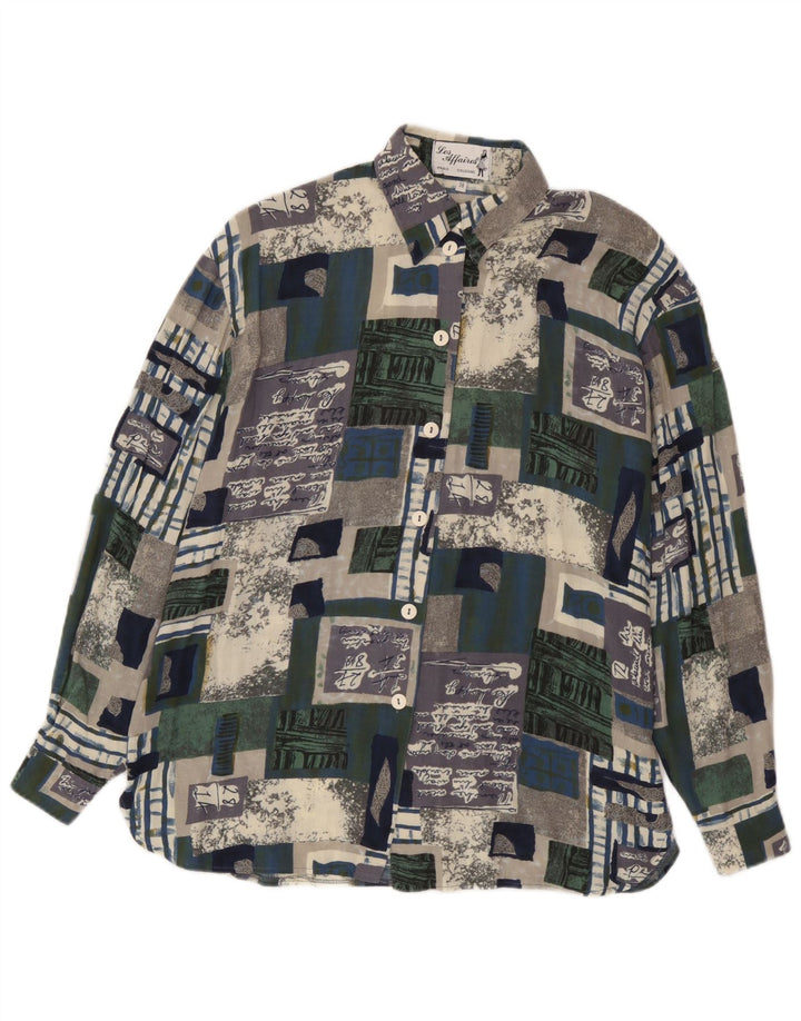 Vintage Womens Graphic Shirt Blouse EU 38 Medium Multicoloured Patchwork