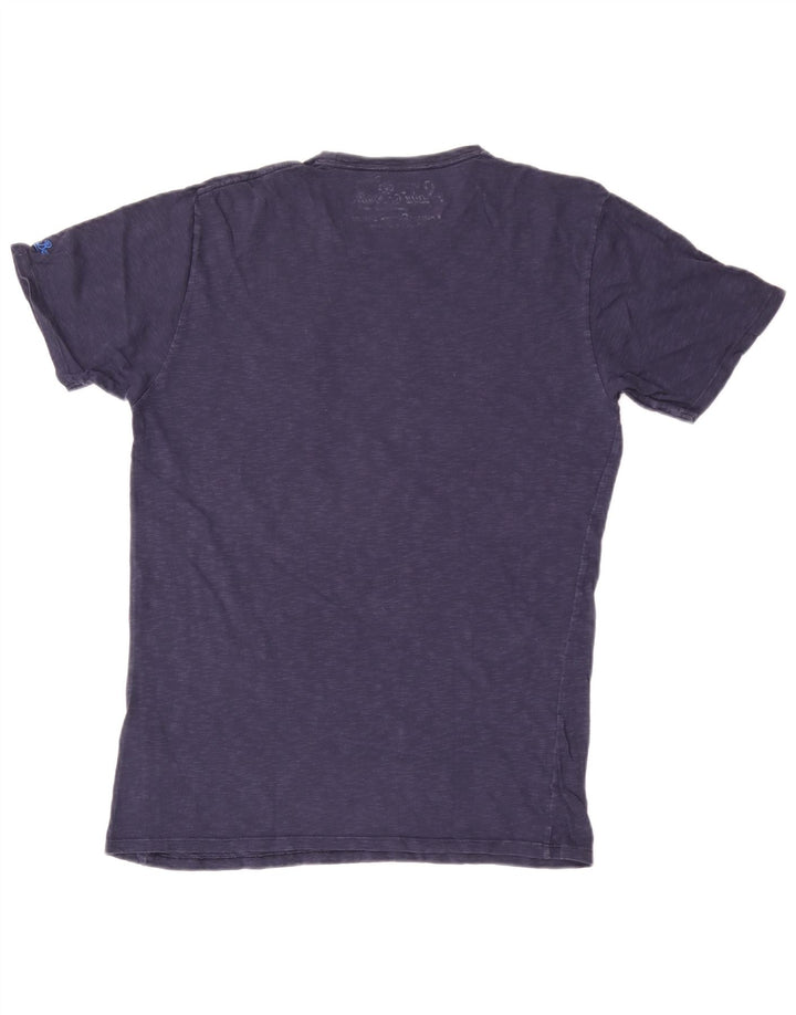MC2 SAINT BARTH  Mens T-Shirt Top Medium Navy Blue Flecked Cotton
