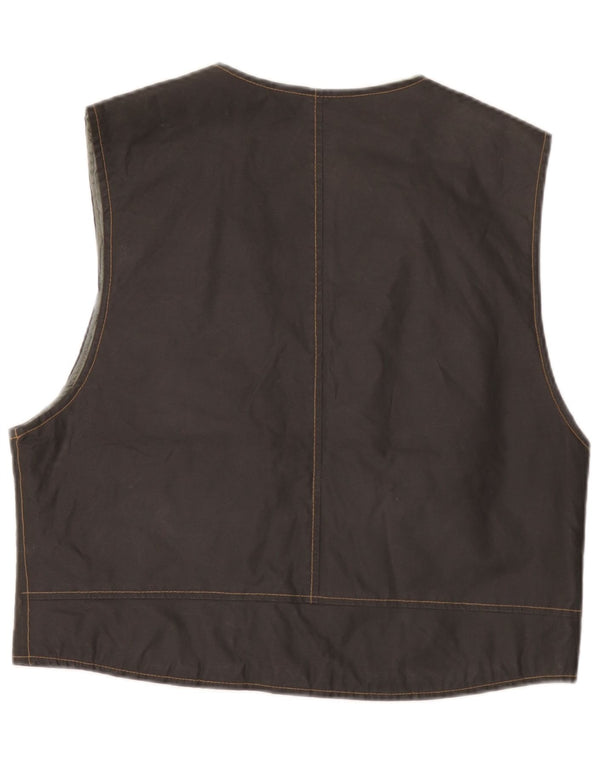 Vintage Mens Gilet Small Black Cotton