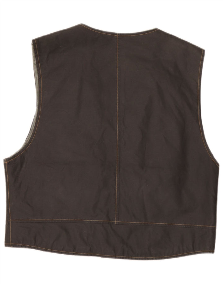 Vintage Mens Gilet Small Black Cotton