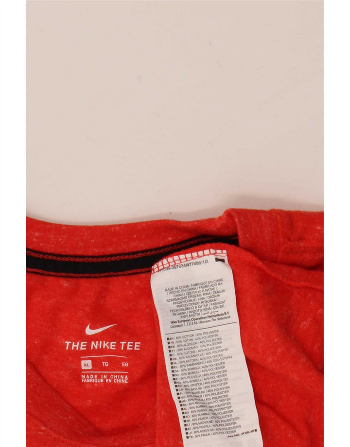 Nike Mens T-Shirt Top XL Red Flecked Cotton