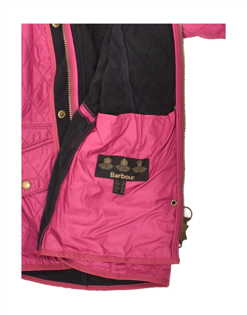 BARBOUR Womens Quilted Jacket UK 8 Small Pink Polyamide Vintage Barbour and Second-Hand Barbour from Messina Hembry 