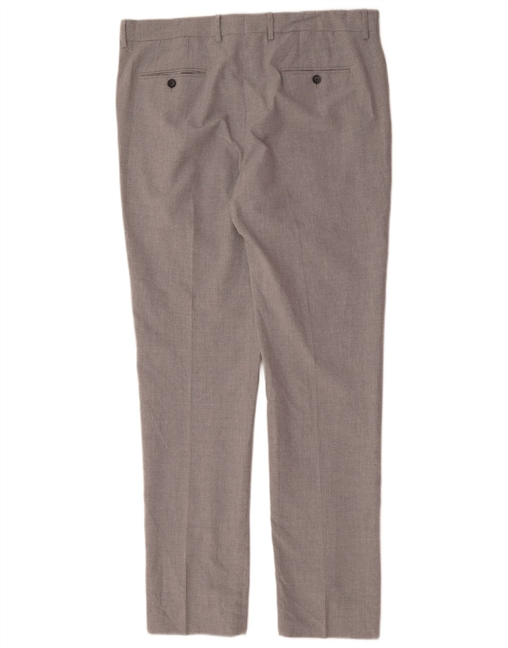 Penguin Mens Slim Fit Suit Trousers W36 L33 Grey Polyester