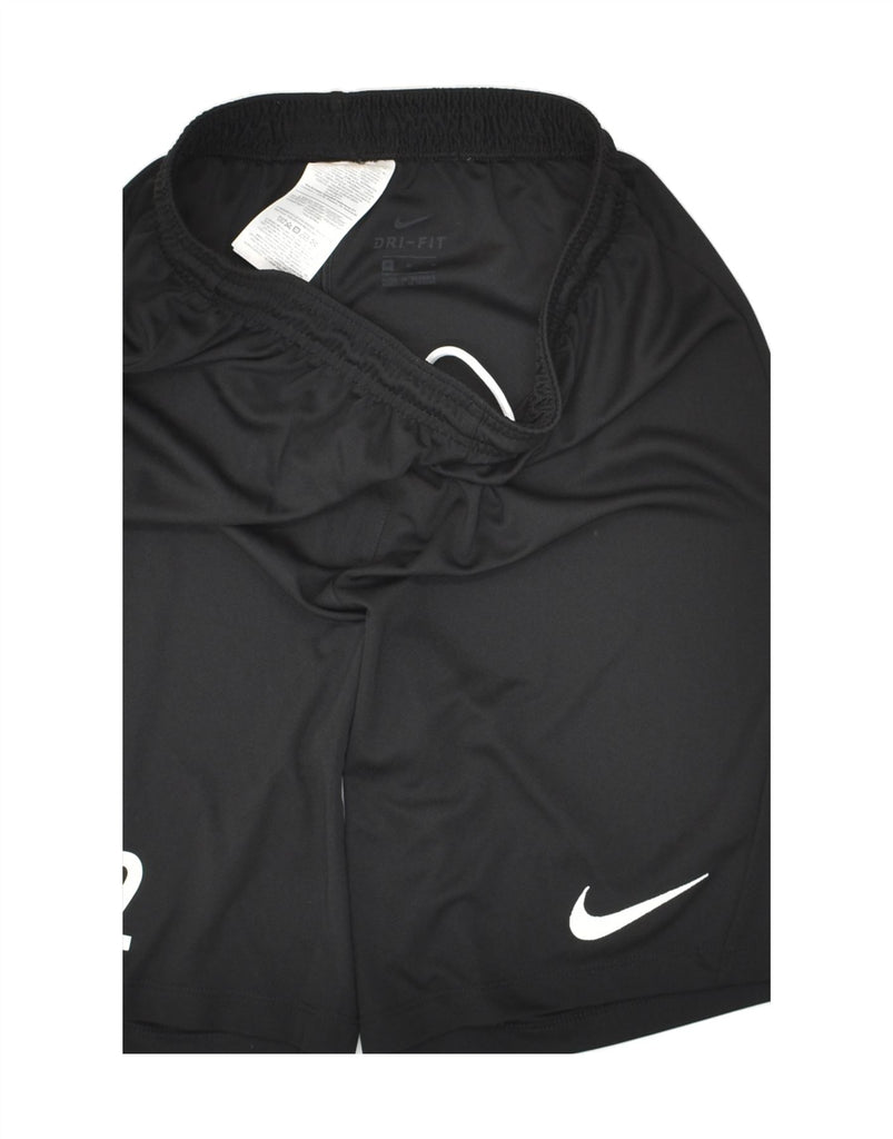 NIKE Boys Dri Fit Graphic Sport Shorts  10-11 Years Medium Black Polyester | Vintage Nike | Thrift | Second-Hand Nike | Used Clothing | Messina Hembry 