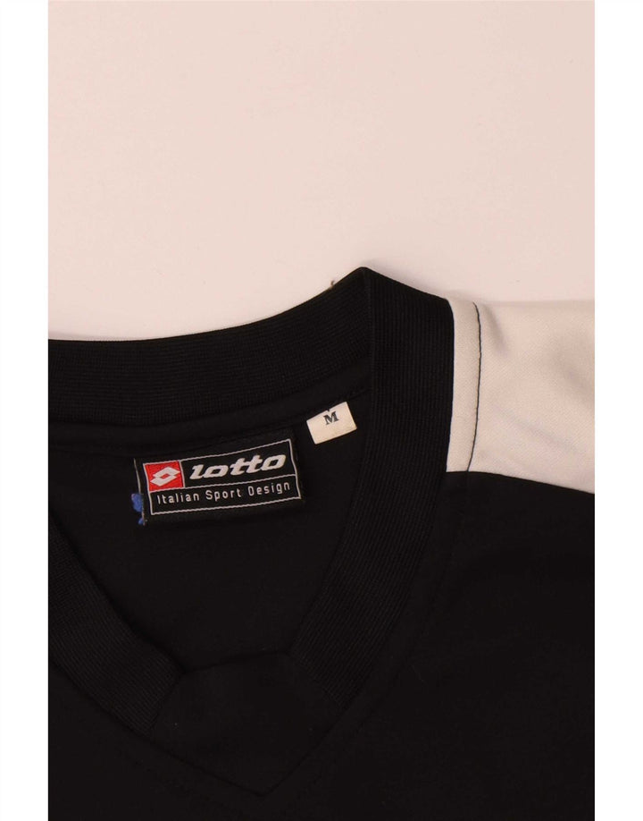 Lotto Mens Graphic T-Shirt Top Medium Black Colourblock Polyester