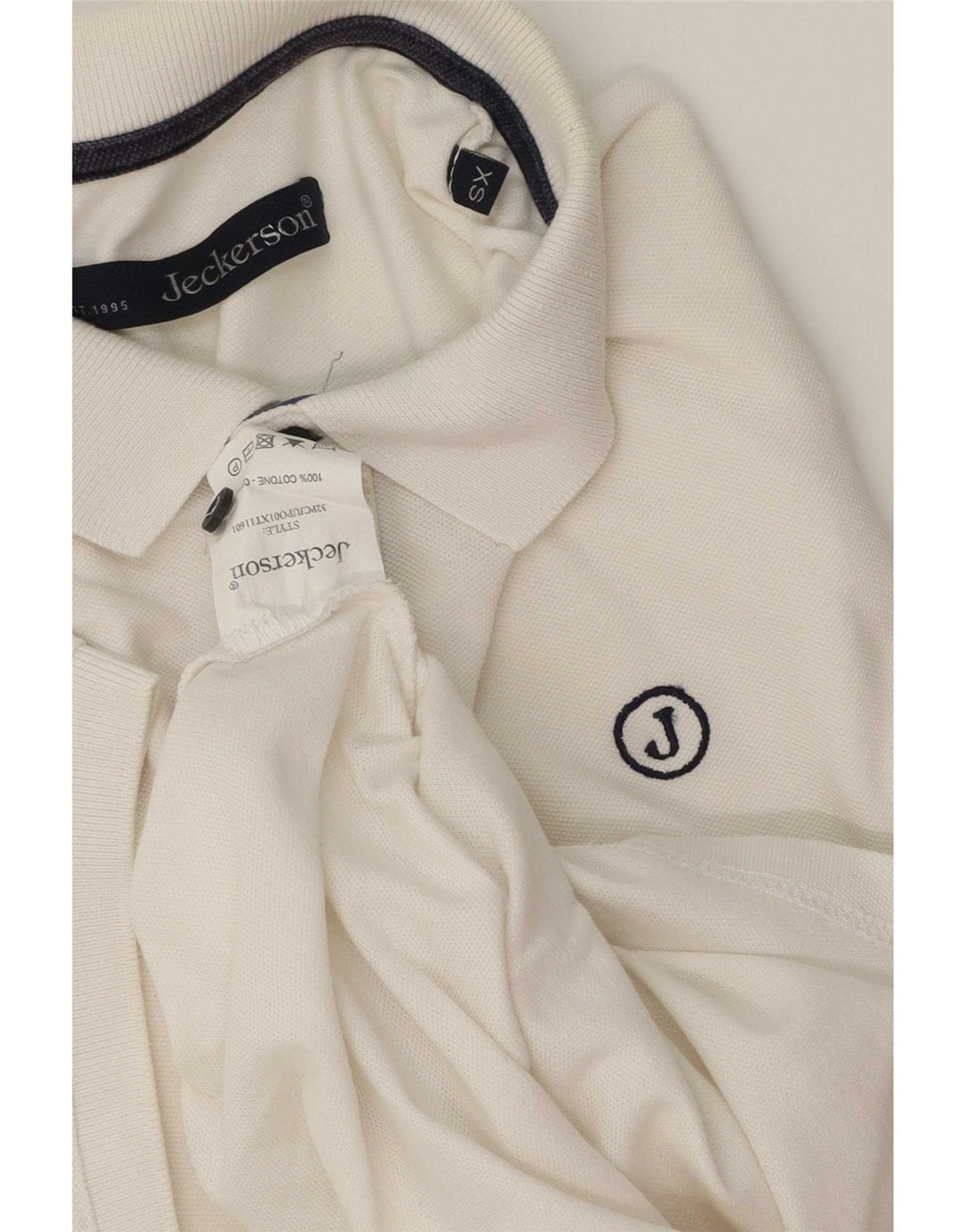 Jeckerson Mens Polo Shirt XS White Cotton