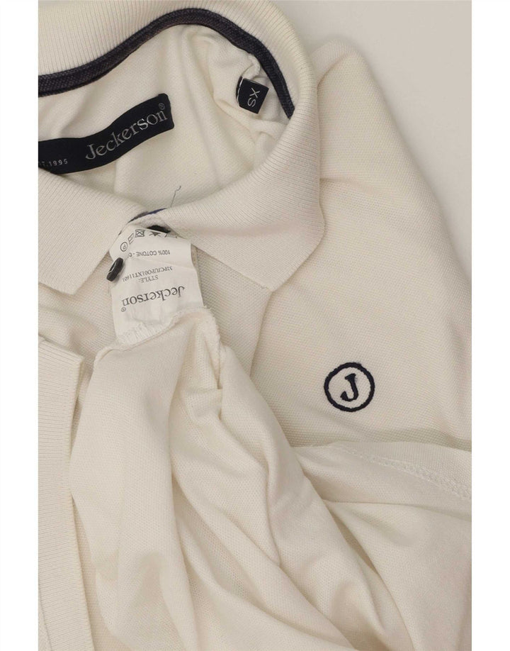Jeckerson Mens Polo Shirt XS White Cotton
