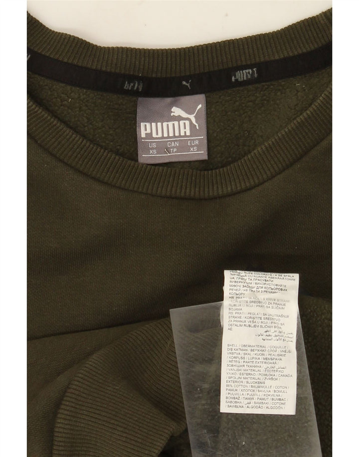 Puma Mens Graphic Sweatshirt Jumper XS Khaki Cotton