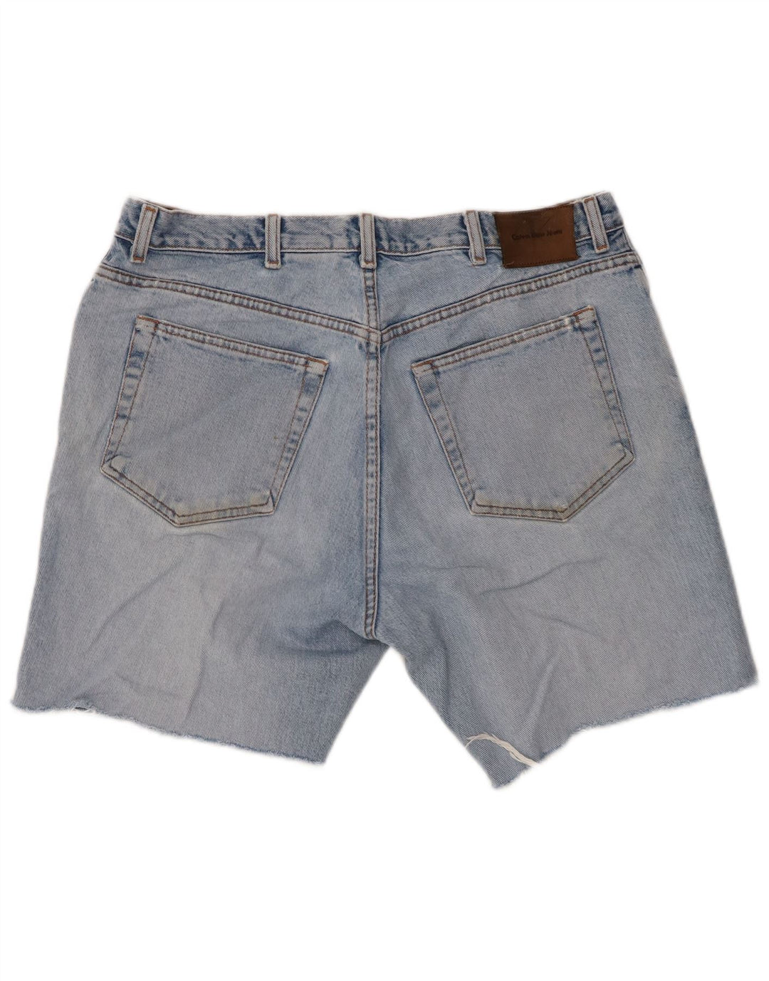 CALVIN KLEIN Mens Distressed Denim Shorts W36 Large Blue Cotton