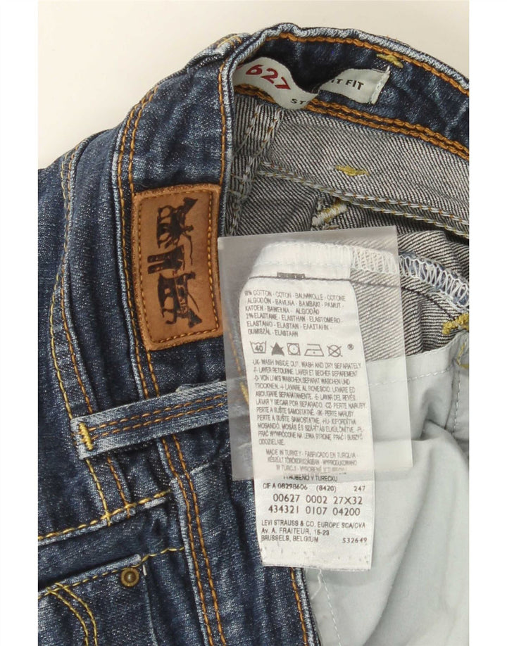 Levi's Womens 627 Straight Jeans W27 L32 Blue Cotton