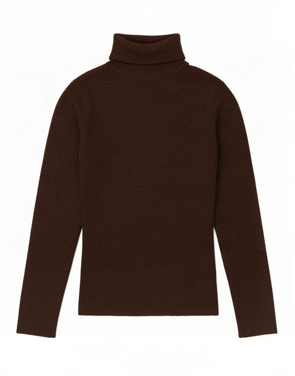 Zara Womens Top Long Sleeve UK 10 Small Brown Flecked Viscose