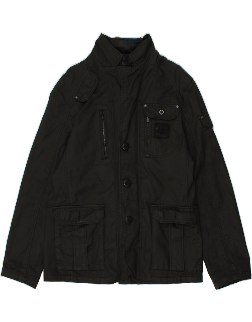 JACK & JONES Mens Utility Jacket UK 42 XL Black Cotton Vintage Jack & Jones and Second-Hand Jack & Jones from Messina Hembry 