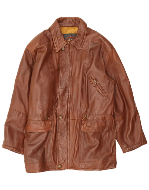 Lavorazione Artigiana Mens Leather Jacket UK 44 2XL Brown Leather