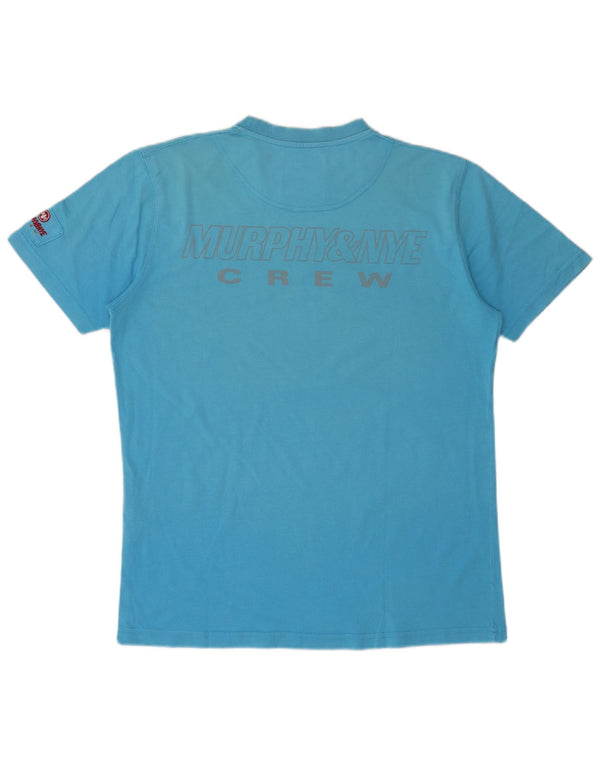 MURPHY & NYE Mens Graphic T-Shirt Top Large Blue Cotton