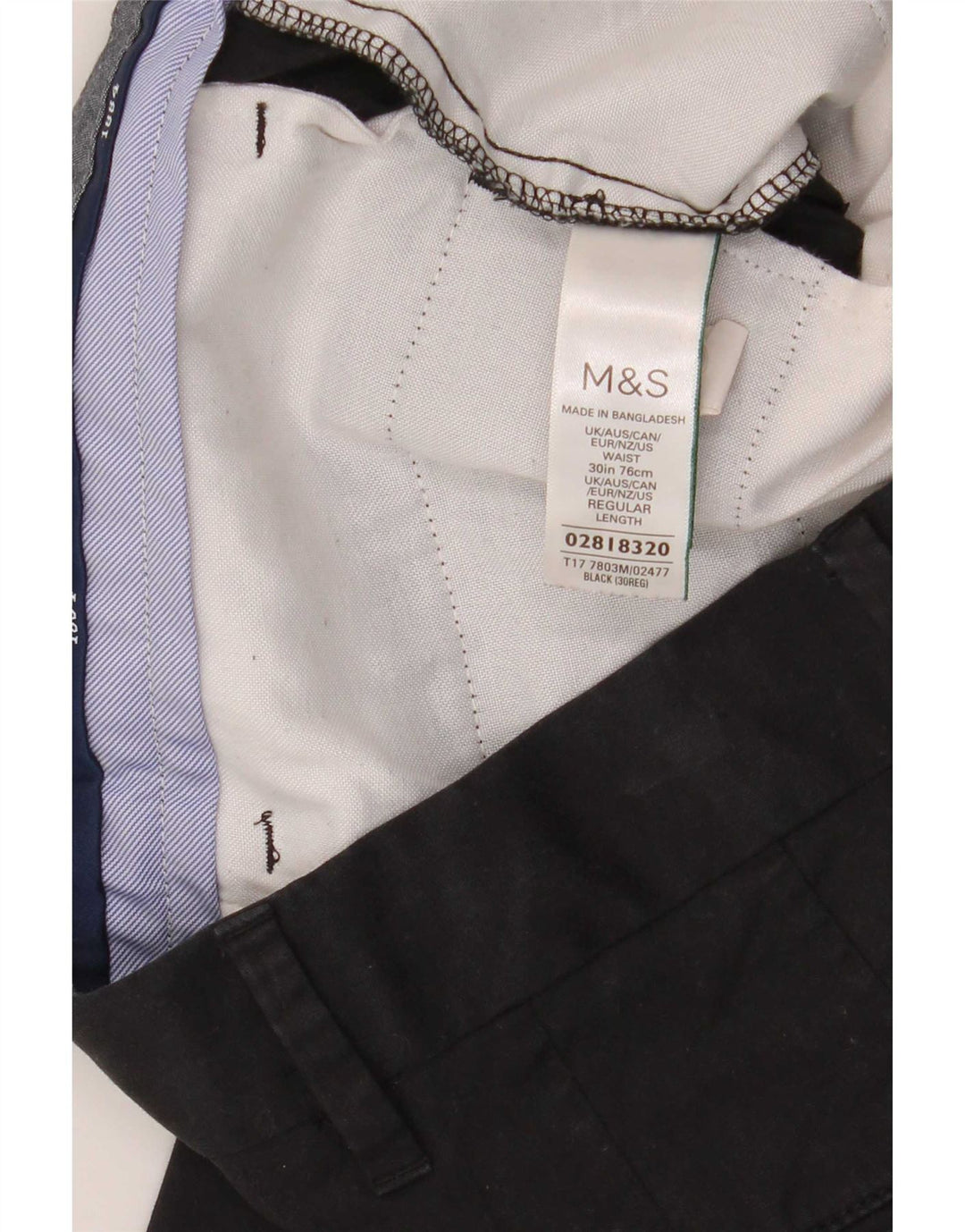 Marks & Spencer Mens Chino Shorts W30 Medium Black Cotton