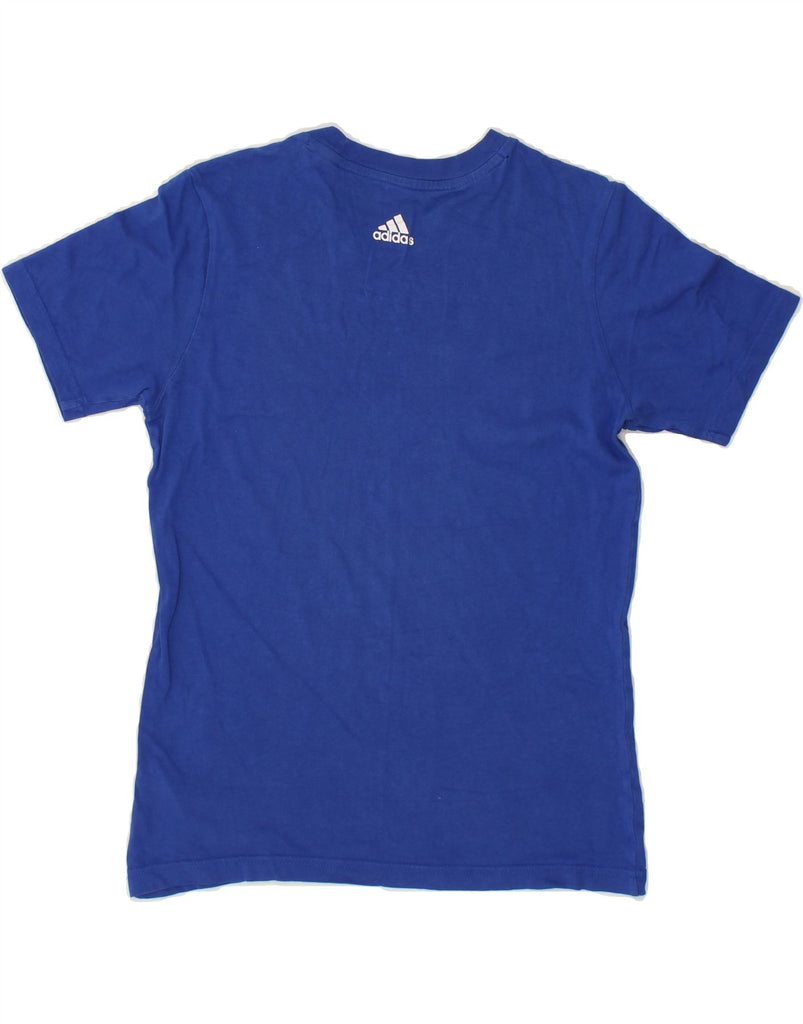 ADIDAS Boys Graphic T-Shirt Top 11-12 Years Blue Cotton Vintage Adidas and Second-Hand Adidas from Messina Hembry 