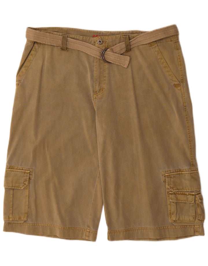Broadway Mens Cargo Shorts W36 Large Khaki Cotton