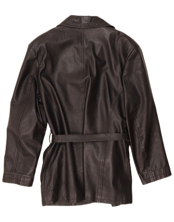 Vintage Womens Leather Jacket UK 14 Medium Black Leather