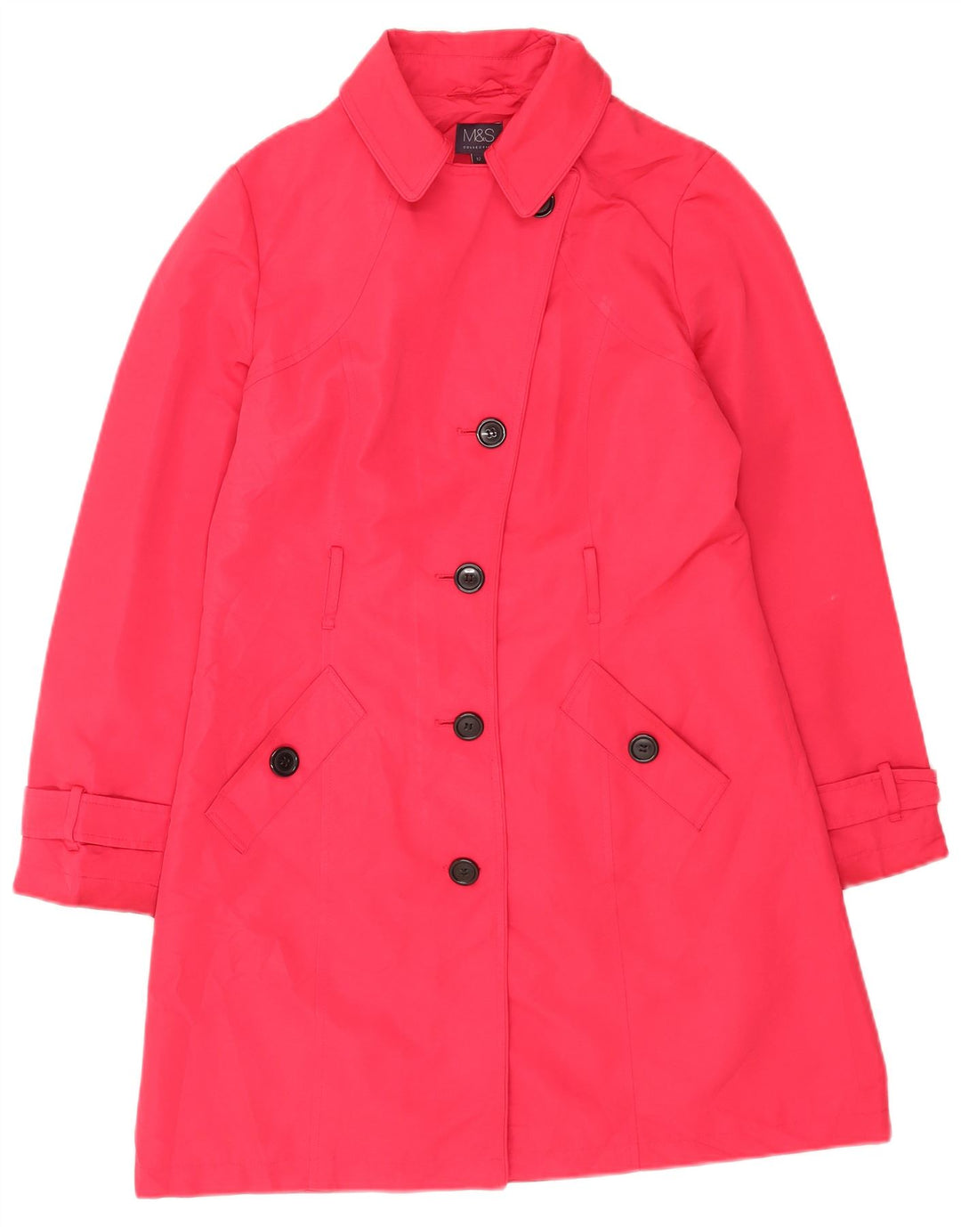 Marks & Spencer Womens Trench Coat UK 12 Medium Pink Polyester