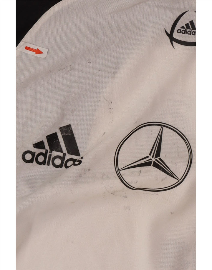 Adidas Mens Graphic T-Shirt Top UK 40/42 Medium White Colourblock Polyester