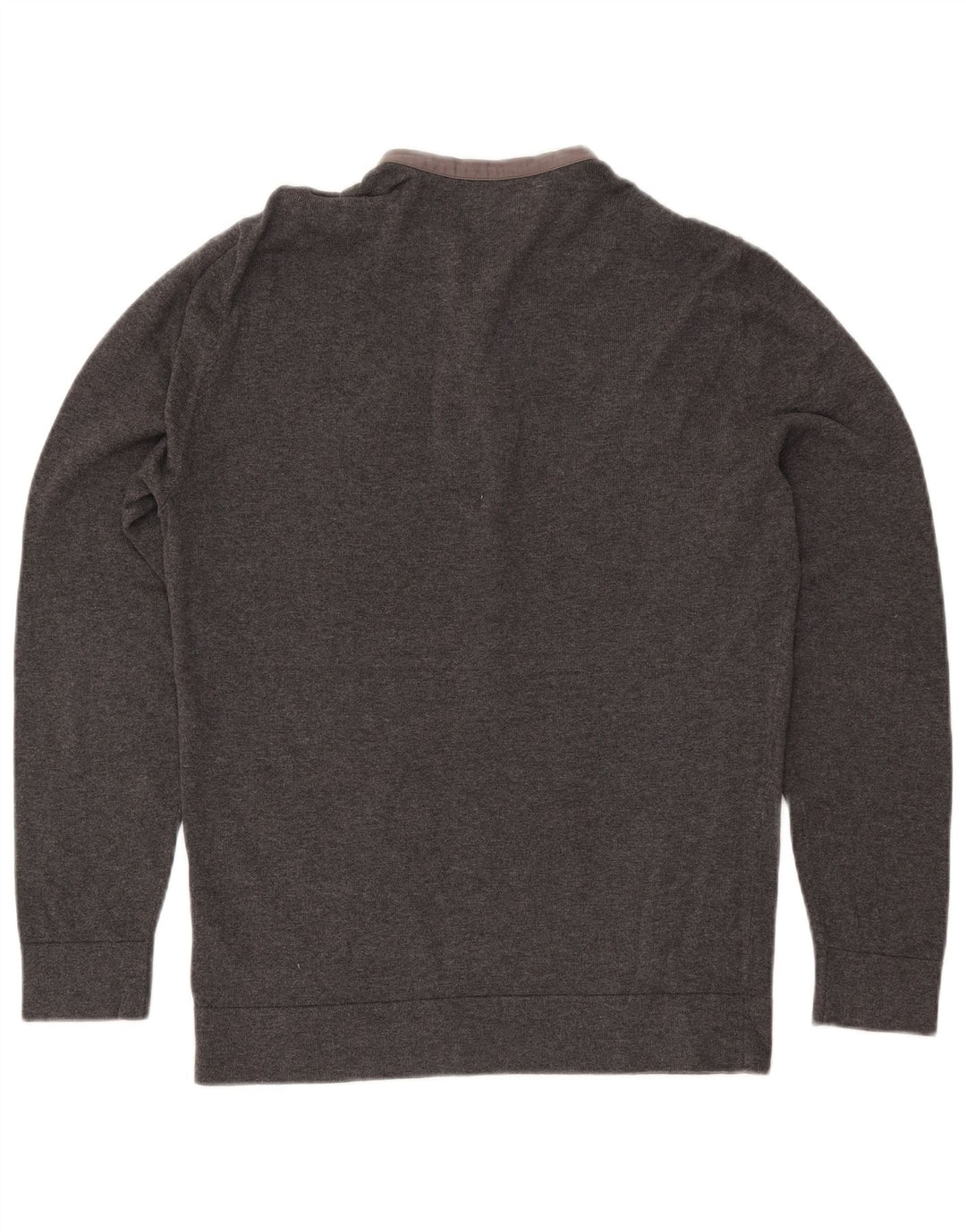 GUESS Mens Crew Neck Jumper Sweater Large Grey Cotton