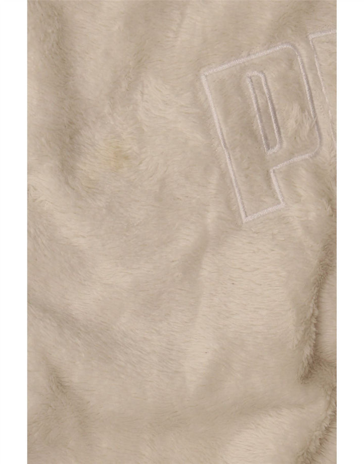 PUMA Womens Graphic Hooded Fleece Jumper UK 16 Large White Polyester Vintage Puma and Second-Hand Puma from Messina Hembry 